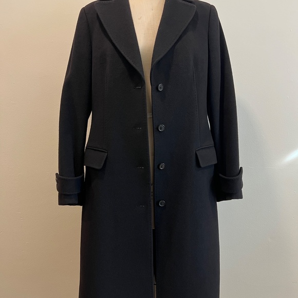 Brooks Brothers 346 Black Wool-Cashmere Blend Trench Coat, Women's Size 10 - Picture 15 of 15